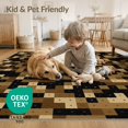 thumbnail image 4 of ODIKA Throw Boho Decorative Inspired Interlocking Contemporary Tan Non-Slip Chair-Friendly Floor for Dining Room, Under Table, Office, 4 of 7