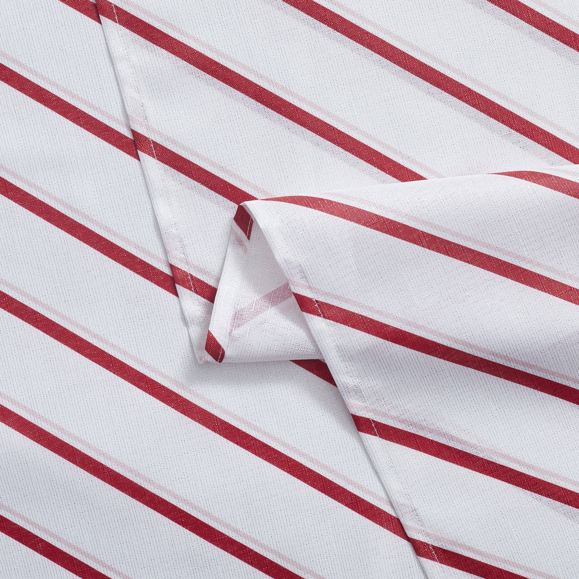 (2 pack) Holiday Time Christmas Candy Cane Stripe Fabric Tablecloth, Festive Xmas Décor 60" x 84"