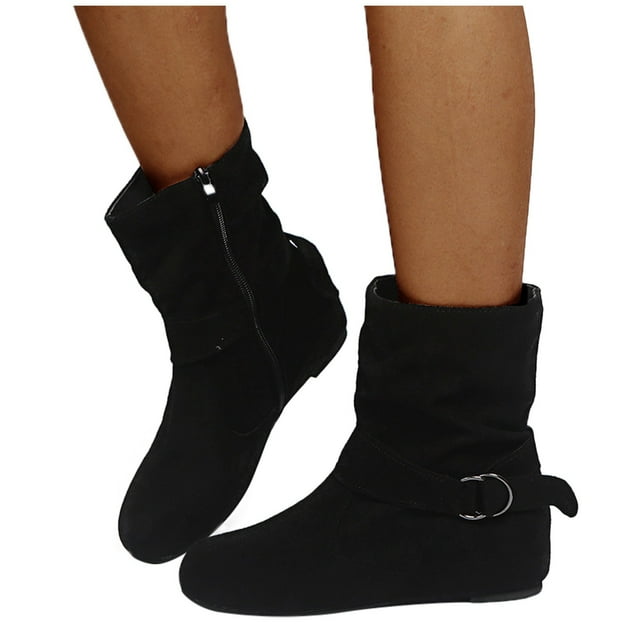 Leozcaa Bottines pour Femmes Mode Cuir Serpent Bout Rond Escarpins Talons Épais Tendance Bottes Courtes Habillées