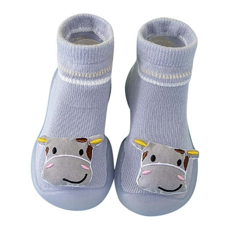 REDARER Children Socks Fashionable New Pattern Cartoon Cute Comfortable Non Slip Floor Socks Shoes and Walking Shoes(Color:Blue Size:13)