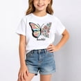 thumbnail image 2 of BOOMNY Baby Girls Short Sleeve T-Shirts Crew Neck Butterfly Graphic Tee Tops for Girl Soft Dailywear, 2 of 5