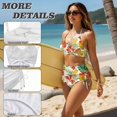 thumbnail image 5 of Garronmavis Bikinis Sets for Women 2 Piece Tropical Fruit Twist Front Swimsuits Tummy Control Crisscross Tie Back Bathing Suit Side Drawstring Swimwear, 5 of 6
