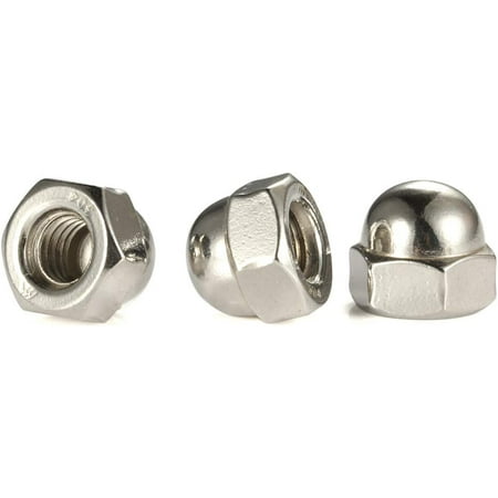 

5/16-18 Acorn Hex Cap Dome Head Nuts 304 Stainless Steel 18-8 Bright Finish Pack of 10 Silver