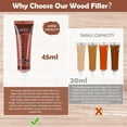 thumbnail image 4 of DEWEL Wood Filler 4 Colors,Wood Repair Filler Kit, 45ML Furniture Touch Up Fillers with 2 Brushes and 1 Scraper for Scratches, Cratches, Stains on Hardwood Floor, Laminate, Door, Cabinet, Table, 4 of 8