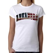 KOYOTEE Junior's Arkansas USA Flag B1549 Tee PLY White T-Shirt 2X-Large White
