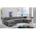 thumbnail image 4 of Meridian Furniture Graham 3pc Velvet Sectional in Gray, 4 of 16
