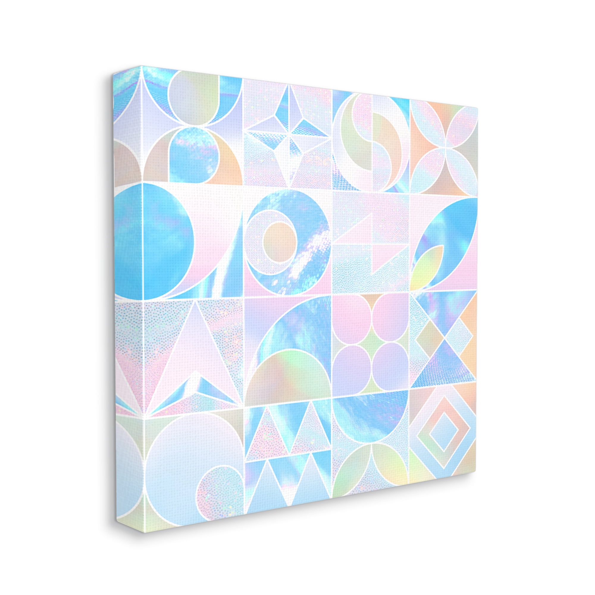 Stupell Industries Geometric Pastels Varied Shapes Abstract Painting Gallery Wrapped Canvas Print Wall Art, 36 x 36