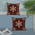 thumbnail image 5 of Christmas Pillow Covers 20x20 Inch 2 Pcs Vintage Buffalo Plaid Checked Snowflake Decor Throw Pillows Winter Xmas Holiday Farmhouse Decoration Pillowcase Linen Cushion Cover for Couch Sofa Bed, 5 of 6