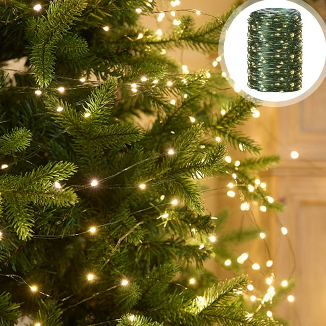 Sokhug Twinkle Star, Intérieur Extérieur, Guirlande Lumineuse DEL à Intensité Réglable avec Commande, Fil Vert Étoilé, Éclairage pour la Maison Chambre Mariage Décoration de Fête de Noël, Blanc Chaud