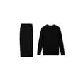 thumbnail image 2 of Women'S Winter Chunky Cable Knit Long Skirt 2 Piece Outfit Sweater Sets Black L, 2 of 10