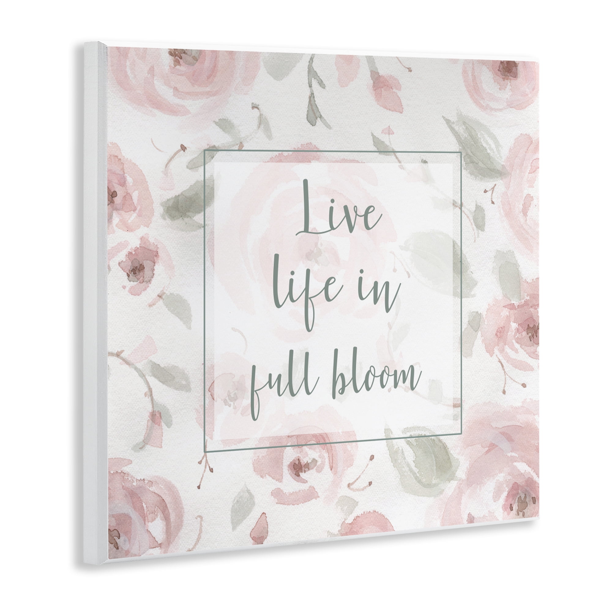 Stupell Industries Live Full Bloom Florals Wall Plaque Art, design by Carol Robinson
