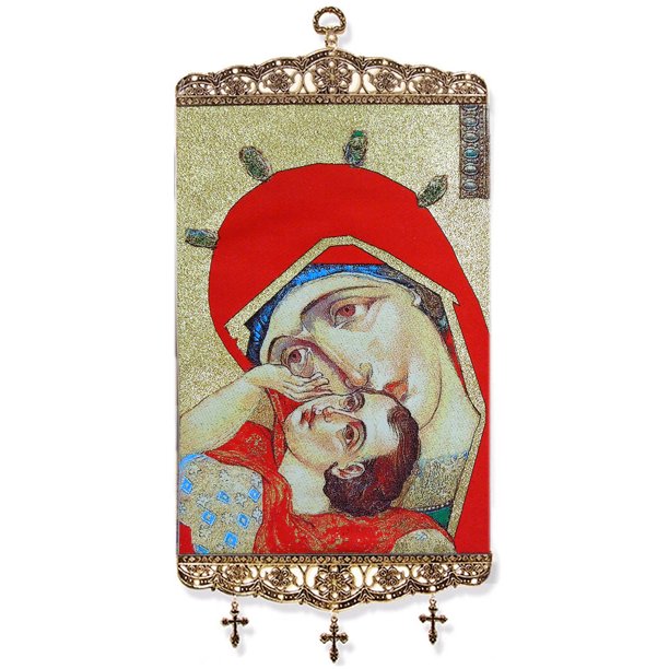 Tapestry Icon Banner Virgin Mary With Child Large Tapestry Banner W 3