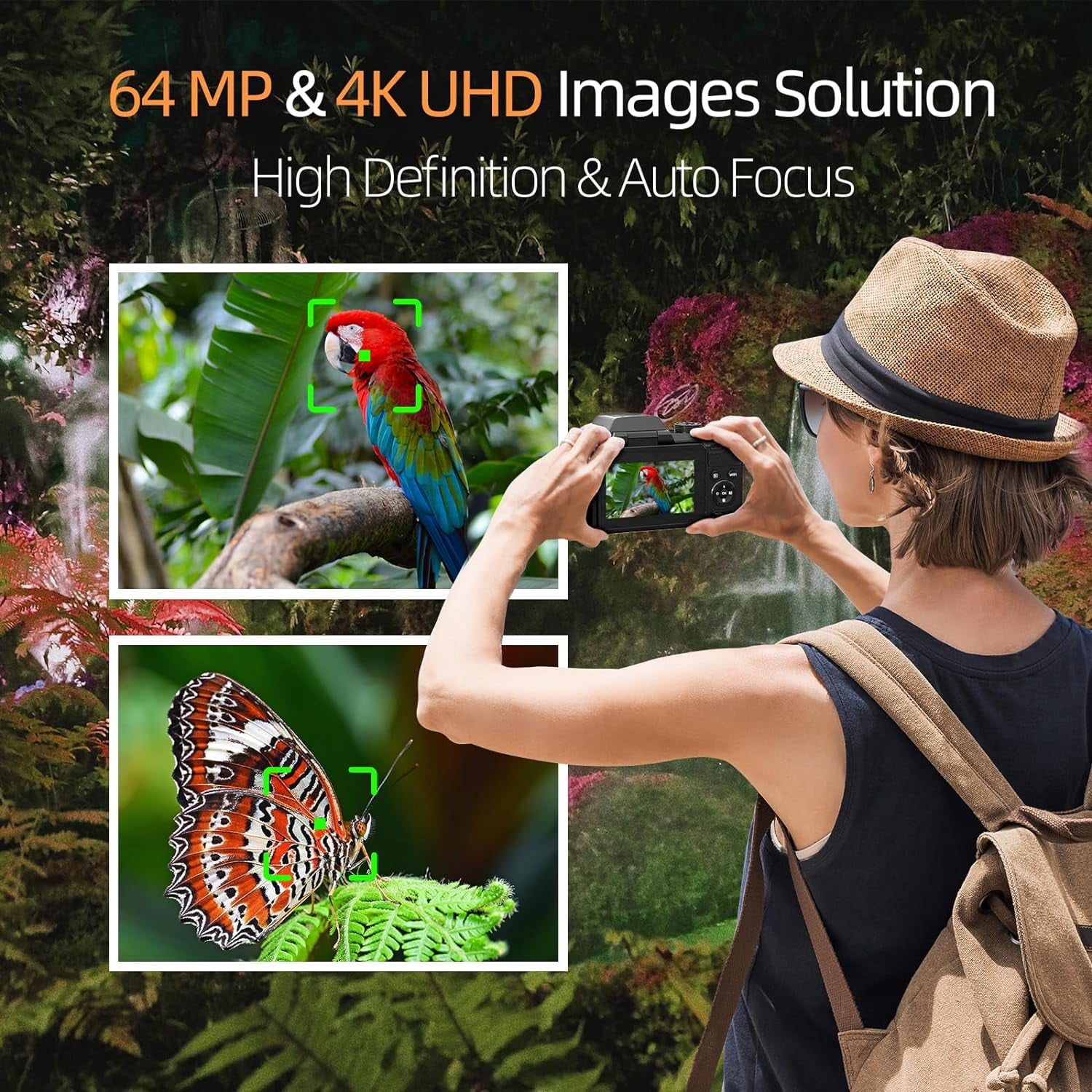 NBD 64MP Digital Camera for Photography, 4K Vlogging Camera for Youtube with 16X Digital Zoom