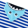 thumbnail image 3 of Kids Bath and Beach Hooded Towel Cartoon Wrap,24" x 48", Blue Striped Shark, 3 of 6