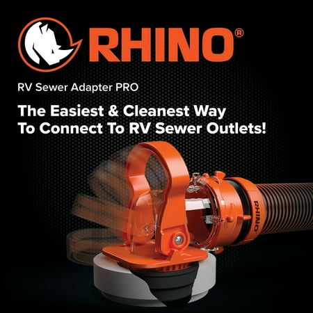 Camco Rhino RV Sewer Hose Elbow with Drain Lock Adapter for Camping, 1 Pack - Orange (39730)