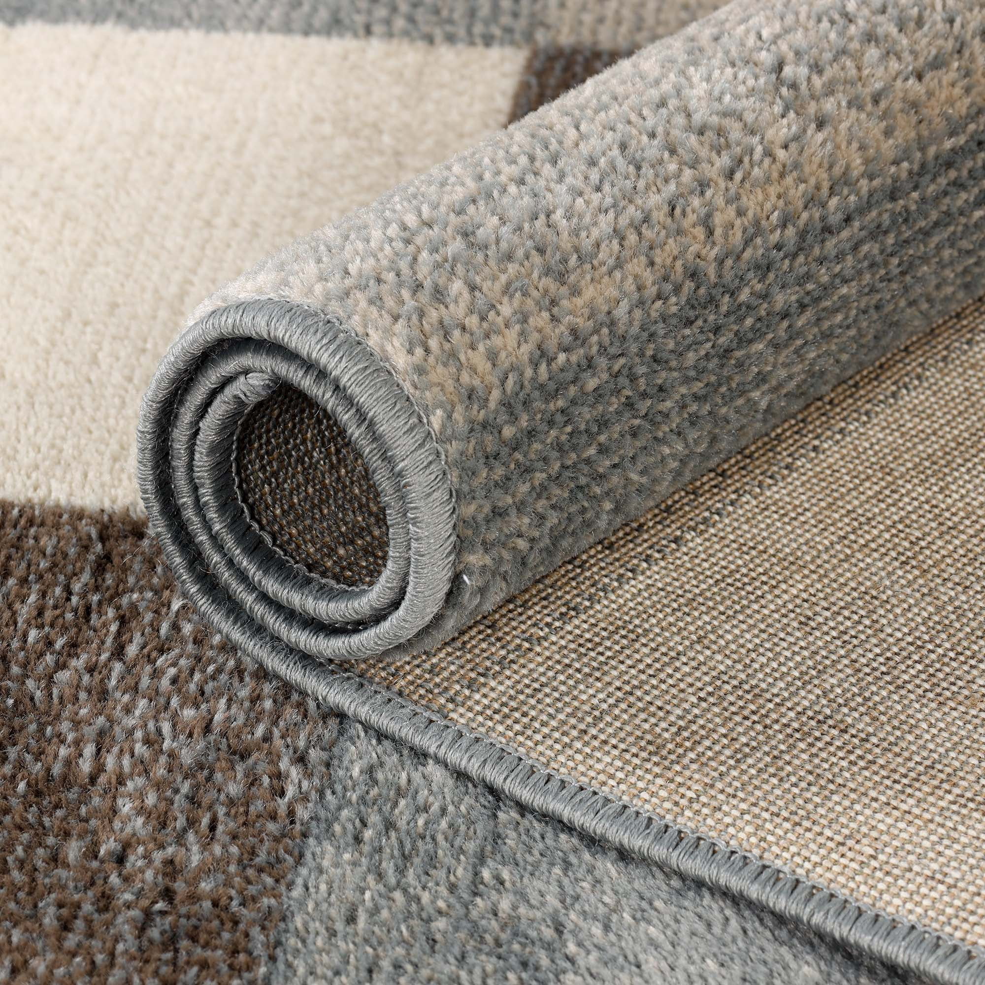 Superior Modern Geometric Fire Retardant and Anti-Static Indoor Area Rug, 5'x8', Grey