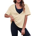 thumbnail image 5 of Summer Women Short Sleeved Top Deep V Neck T Shirt Casual Loose Basic T Shirt, 5 of 5