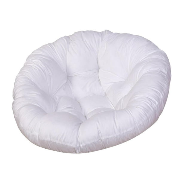 Cojín para silla hamaca, cojín para silla de porche, cojín para silla colgante, cojín redondo Blanco