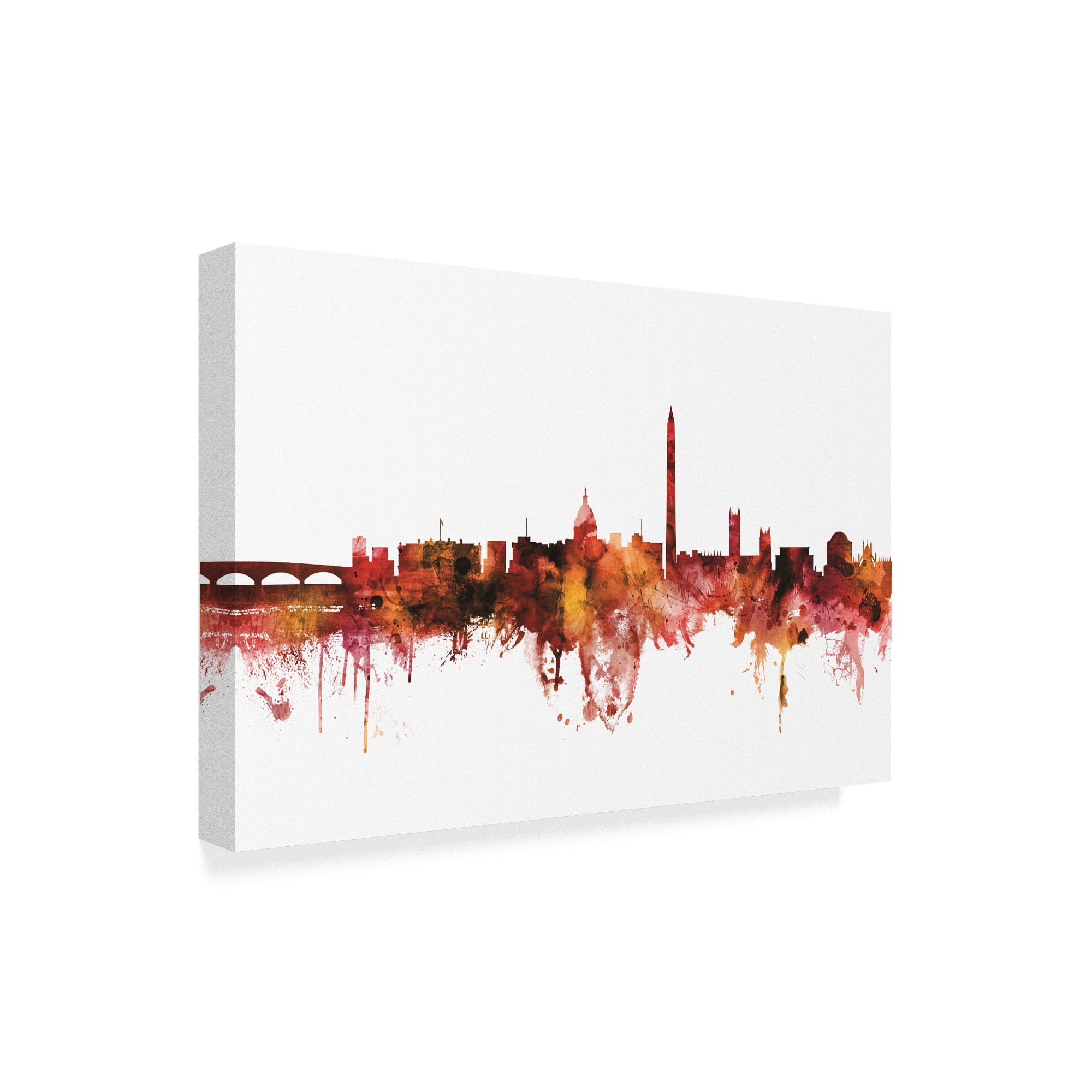Trademark Fine Art 'Washington DC Skyline Red' Canvas Art by Michael Tompsett