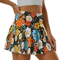 thumbnail image 3 of Xoenoiee Hippie Daisy Flower Print Pleated Tennis Skirts for Women High Waisted Golf Skort with 2 Pockets Built-in Shorts Quick Dry Workout Running Pickleball Skirts, M, 3 of 6