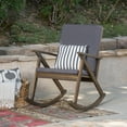 thumbnail image 4 of Solid Wood Rocking Chair - High Back Ergonomic Design with Upholstered Seat for Indoor/Outdoor Nursery/Living Room/Patio, 4 of 5