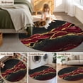 thumbnail image 5 of Round Rugs 4Ft, Red Marble Round Area Rug Washable Indoor Throw Carpet, Gold Abstract Vintage Modern Ombre Art Soft Non Slip Circle Rug for Kitchen Nursery Room Home Decor Aesthetic, 5 of 8