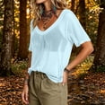 thumbnail image 3 of Posijego Womens Mesh Short Sleeve Tops V Neck Summer Casual Tunic Shirts Hollow out Beach Swimsuit Cover-Up Tops for Women, 3 of 7