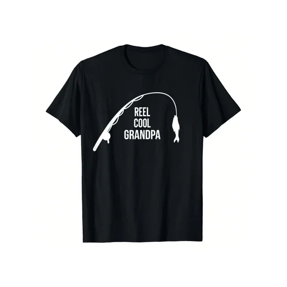 Men's Reel Cool Grandpa Fishing Graphic T-Shirt