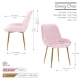 thumbnail image 6 of Porthos Home Dayo Set Of 2 Velvet Dining Chairs With Low Back, Shallow Scoop Seat And Golden Chrome Legs (Armless Design Is Suitable For Small Kitchens And Dining Areas), 6 of 7