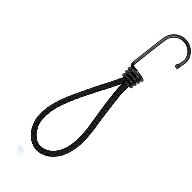 25 tensores elásticos de goma profesionales con gancho (negro 240 mm) para lonas, carteles, redes tensoras de lona, correa elástica, soporte para lona, goma para lona, tensor de goma