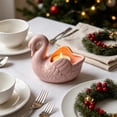 thumbnail image 6 of PSVFUJZ Ceramic Cygnet Candle Holder, Glossy Decorative Candlestick Stand, Holiday Ornament for Scented Candle Candlelight Dinner Thanksgiving Christmas Home Table Decor Pink, 6 of 7
