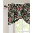 thumbnail image 3 of Tie Up Valance Curtain for Kitchen,Summer Tropical Fruit Pineapple Rod Pocket Short Curtains Adjustable Tie-Up Shade Valances,Jungle Green Plant on Black Window Treatment for Bathroom Living Room, 3 of 8