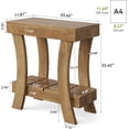 thumbnail image 5 of Finmind Narrow 2-Tier Side Table with Storage Shelf, Rectangular Curved Wood End Table for Bedroom, Living Room, or Small Spaces, 5 of 8