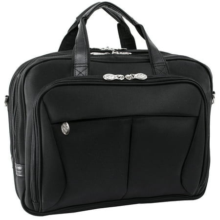 - McKlein PEARSON, Expandable Double Compartment Laptop Briefcase, Tech-Lite Ballistic Nylon, Black (74565)