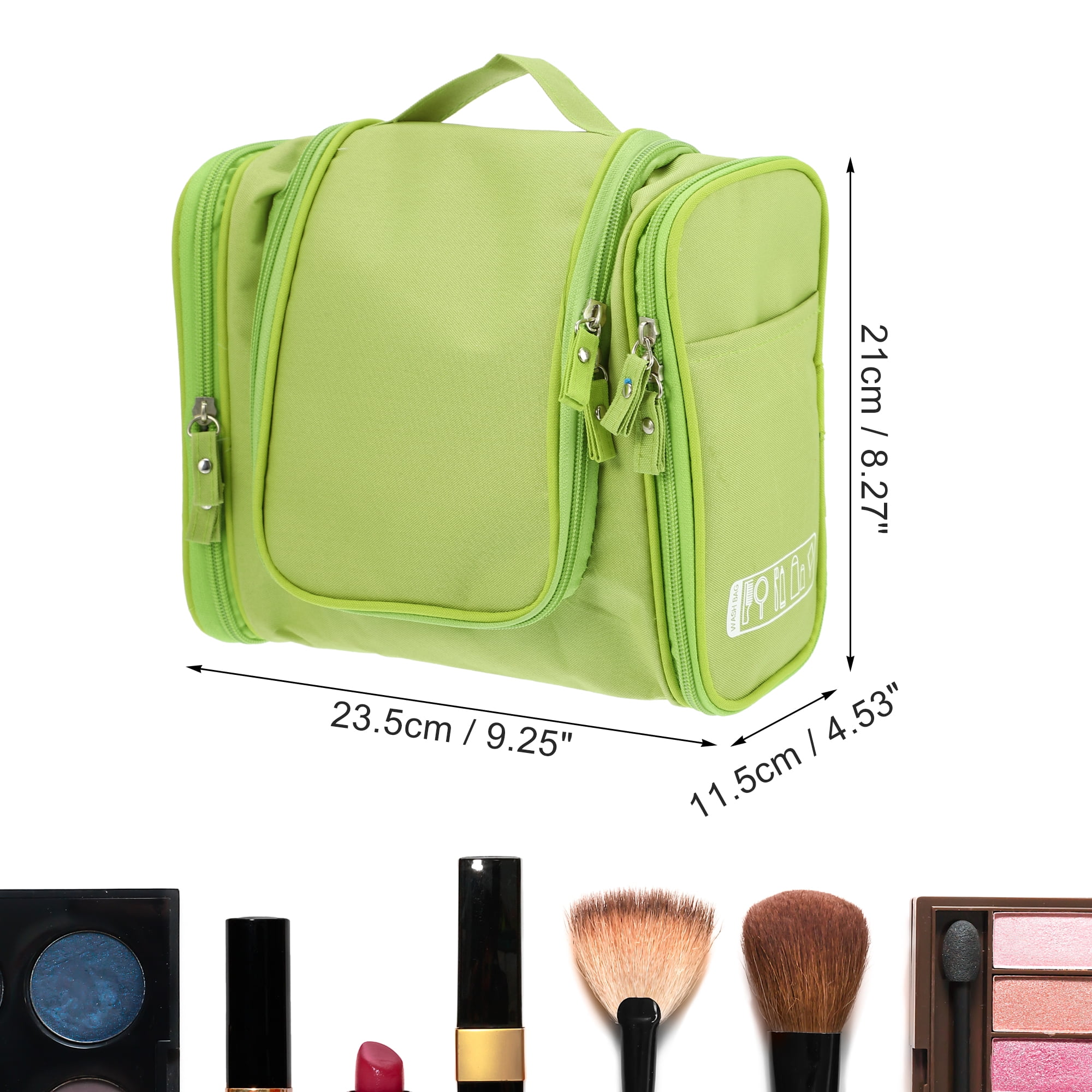 Unique Bargains Floral Makeup Bag Zipper Flower Cosmetic Pouch Green