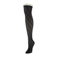 thumbnail image 2 of MeMoi Women's Diamond Open Knit Over The Knee Socks - Womens - Female, One Size, Medium Gray Heather, 2 of 4