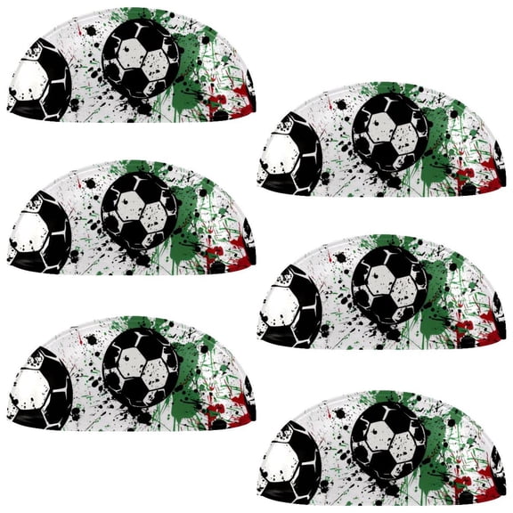 PhooArto 6 Pcs Cup Drawer Pulls, Grunge Splashes Soccer Pattern Shell Shape Handles Cabinet Knobs for Dresser Cupboard Closet Wardrobe with Screws