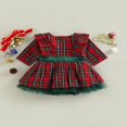 thumbnail image 2 of Robe de Noël pour Fillette 0-5 Ans à Carreaux Patchwork à Volants Manches Longues Tutu Robe Tenues de Princesse Rouge 3-4 Ans, 2 of 7