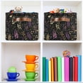 thumbnail image 6 of Yayeee Canvas Storage Basket with Handles for Shelves Fabric Bins Closet Organizer, Purple Floral Pattern, 6 of 8
