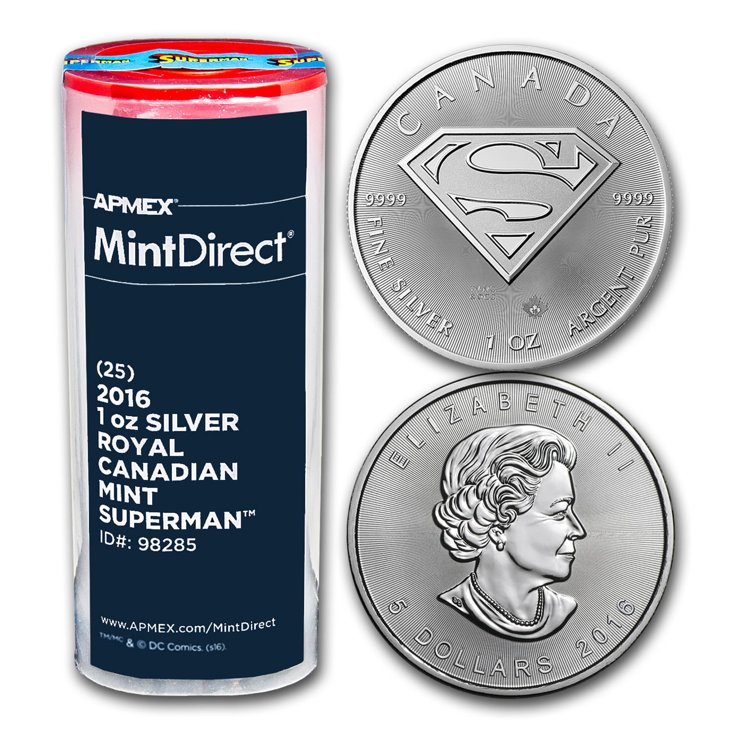 2016 $5 Silver Canadian Superman 1 oz 9999 BU in Air-Tite Capsule 