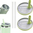 thumbnail image 1 of 2 Pack 40 oz Stanley Cup Lid Replacement - Spill Proof Splash Resistant Flip Straw Lid, Reusable Cover (Light Green), 1 of 7