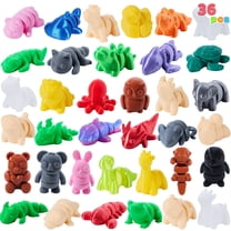 Joyfy 36 Pcs 3D Printed Mini Animals Toys for Kids Party Favors, Cute Articulated Flexible Figurines Fidget Toys Bulk, Desk Pets, Birthday Gifts, Classroom Prize, Easter Egg Stuffers
