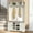 Rustic White, variant on spanspace Hall Tree with Cushion and Open Shoe Cabinet, 4-In-1 Coat Rack with Storage Bench, Coat Hanger and Adjustable Shelves, 71" Height Hall Tree for Hallway, Living Room, White