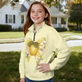 thumbnail image 3 of Chririnla Bow Tie Lemon Kids House Sweatshirt Quarter Zip Up Pullover Sweatshirts Cozy Comfy Casual for Home Wear Size 13-14, 3 of 7