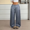 thumbnail image 5 of Womens Leopard Print Pants Wide Leg Lounge Sweatpants Elastic Waist Casual Trousers with Pockets, 5 of 8