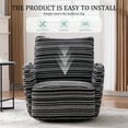 thumbnail image 5 of MOONMISS Boucle Upholstered 360°Swivel Fabric Striped Armrest Leisure Chair for Living room-Black, 5 of 6