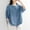 Blue, variant on Womens Tops ,Womens Linen Elbow Sleeve Tops Summer Vintage Cotton Gauzy Shirts Casual Drawstring Half Sleeves Tunic Peasant Blouse