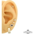 thumbnail image 2 of Solid Gold 14K Minimalist Small Polished Lightning Bolt Stud Earrings with Screw-backs 10mm, 2 of 4