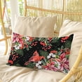 thumbnail image 4 of Cardinal Bird Pillow Covers, Linen Long Throw Pillow Case, Winter Poinsettia Pine Cones Berry Black Holiday Pillow Protector Decorative Cushion Cover for Living Room/Bedroom 20" x 26", 4 of 8