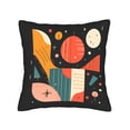 thumbnail image 4 of Set of 2 Decorative Throw Pillow Covers 18x18in - Modern Geometric Abstract Design in Black with Colorful Shapes for Couch Bed Car, 4 of 8